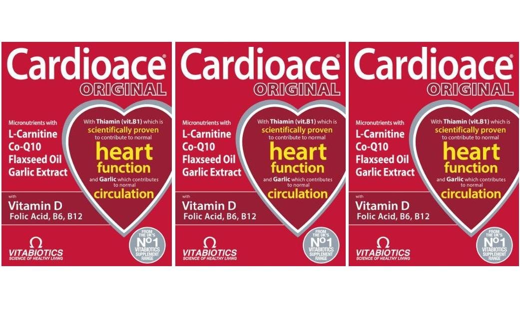 Vitabiotics Cardioace bottle highlights heart function support for daily wellness