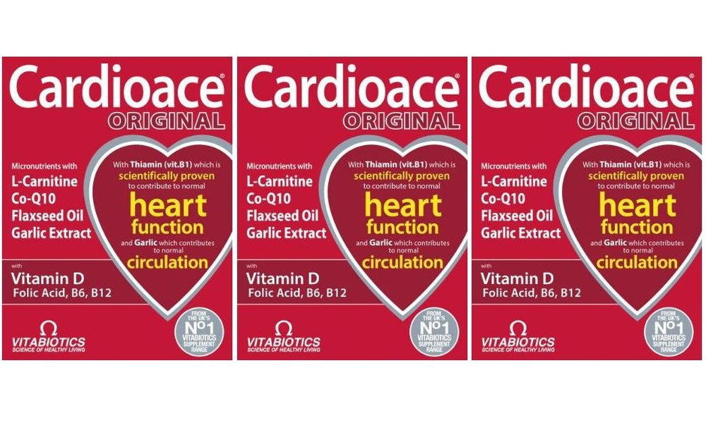 Vitabiotics Cardioace bottle highlights heart function support for daily wellness