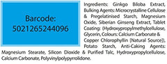 Vitabiotics Ultra Ginkgo Ginseng tablets on a white background for clear product visibility.