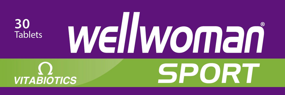 Vitabiotics Wellwoman Sport green tea extract icon suggests natural energy support.