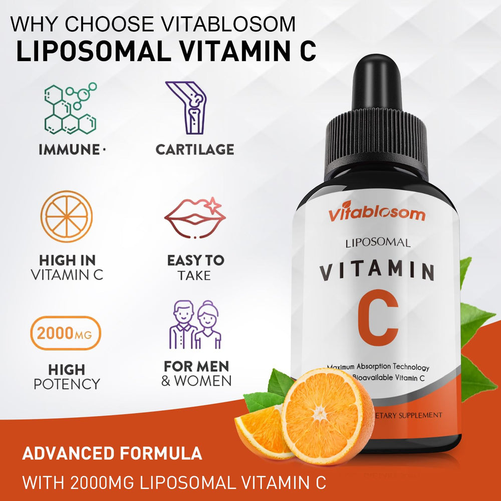 Vitablosom Liposomal Vitamin C daily routine usage with glass of water