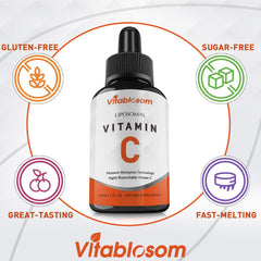Vitablosom Liposomal Vitamin C wellness graphics emphasizing immune support