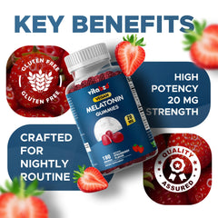 Vitabod Melatonin Gummies natural strawberry flavor close-up