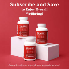 VitalBP bottle with active lifestyle scene suggesting energy and circulation support.