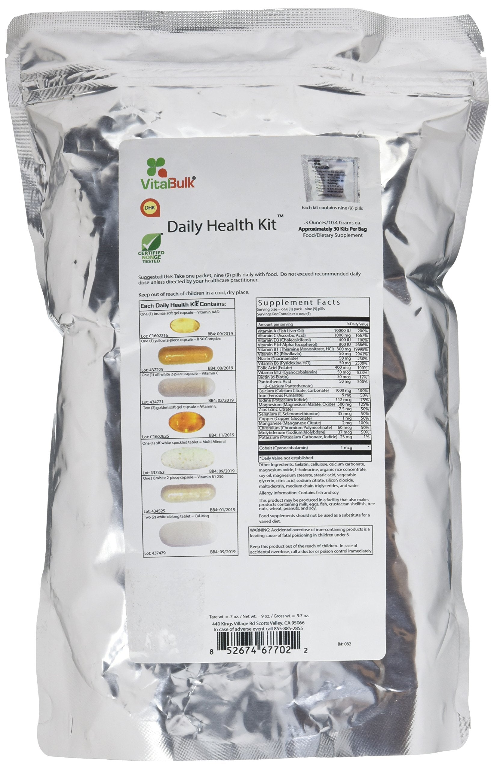 VitalBulk Daily Health Kit box showing convenient all-in-one daily multivitamin packaging
