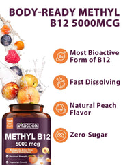 Vitacook B12 vegan sugar-free peach flavor supports daily vitality.