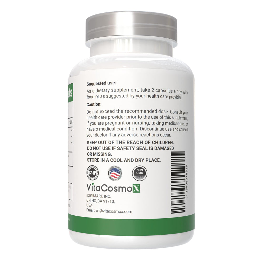 VitaCosmoX allergen-free label signals a safe, allergy-friendly option.