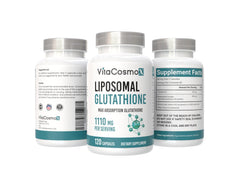 VitaCosmoX label detail shows vegan and gluten-free formulation.