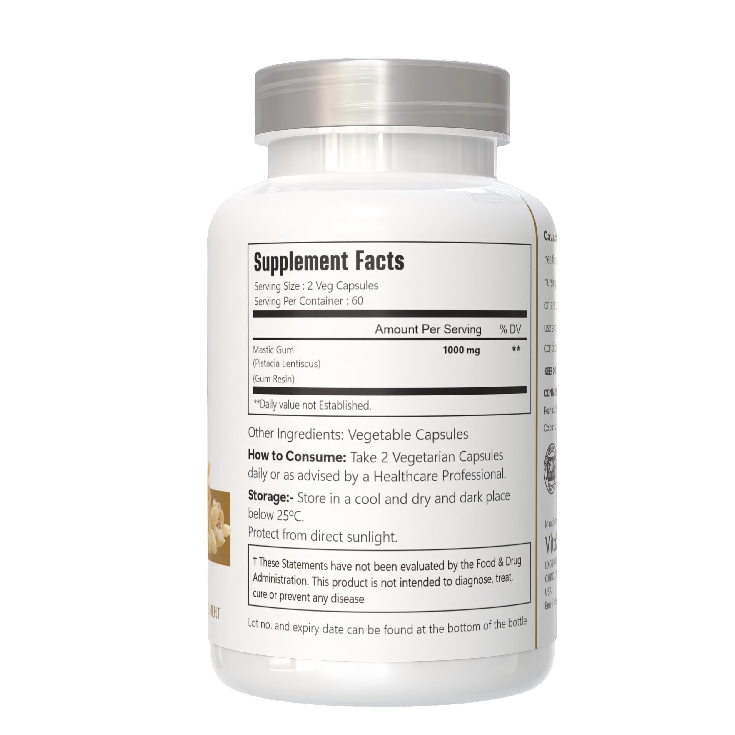Non-GMO and gluten-free icon on VitaCosmoX packaging supports dietary needs