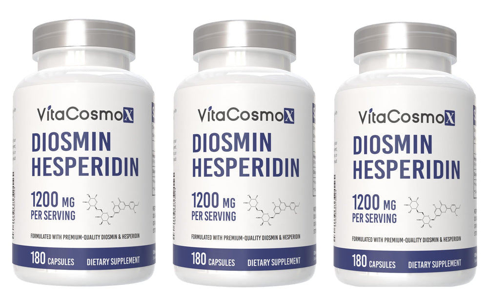 VitaCosmoX Diosmin Hesperidin 1200mg bottle for daily wellness support