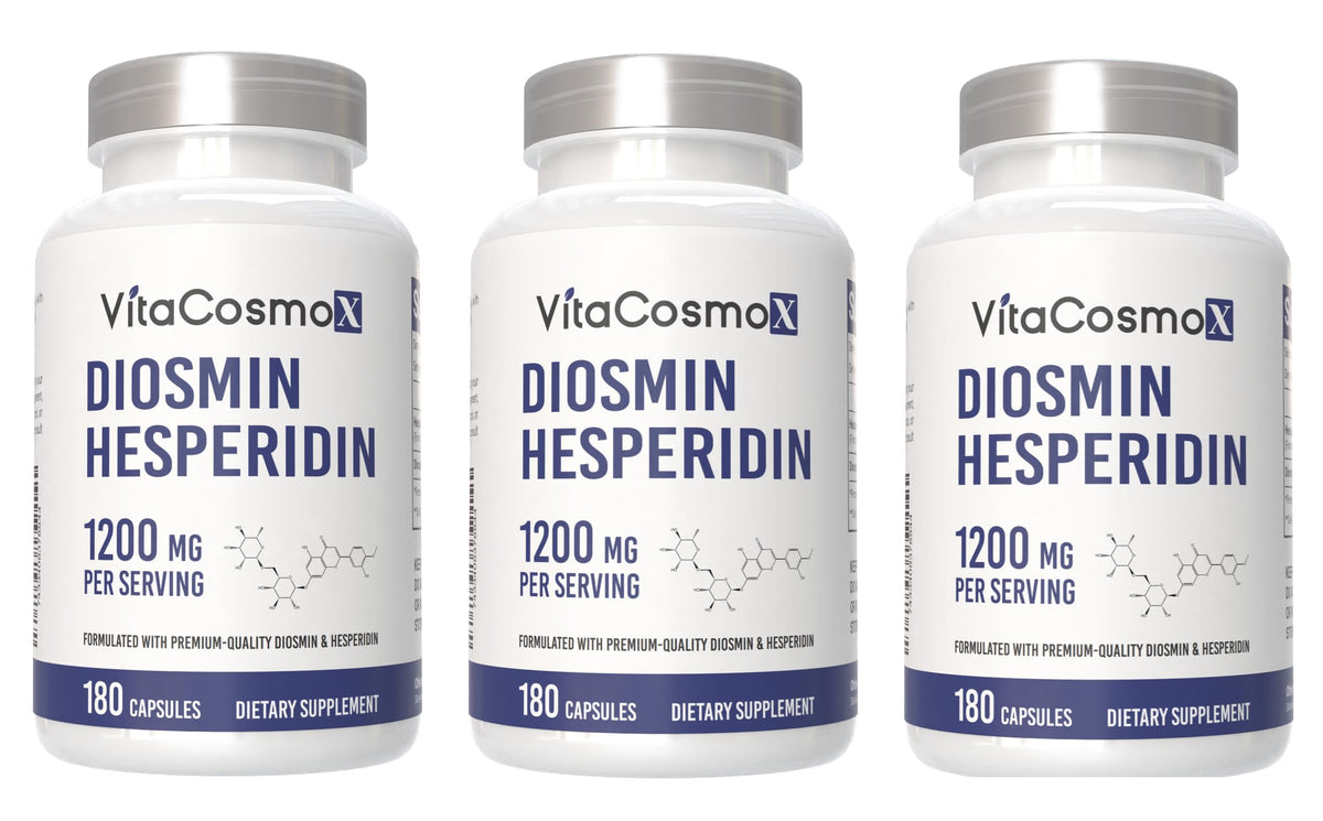 VitaCosmoX Diosmin Hesperidin 1200mg bottle for daily wellness support