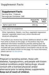 Vitacost Alpha Lipoic Acid 300 mg capsules close-up showing easy-to-swallow daily antioxidant support.