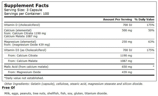 Vitacost Calcium Magnesium Vitamin D bottle pour shows easy dosing for bone health.