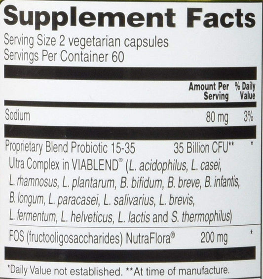 Vitacost Probiotic 15-35 capsules close-up for easy daily support.