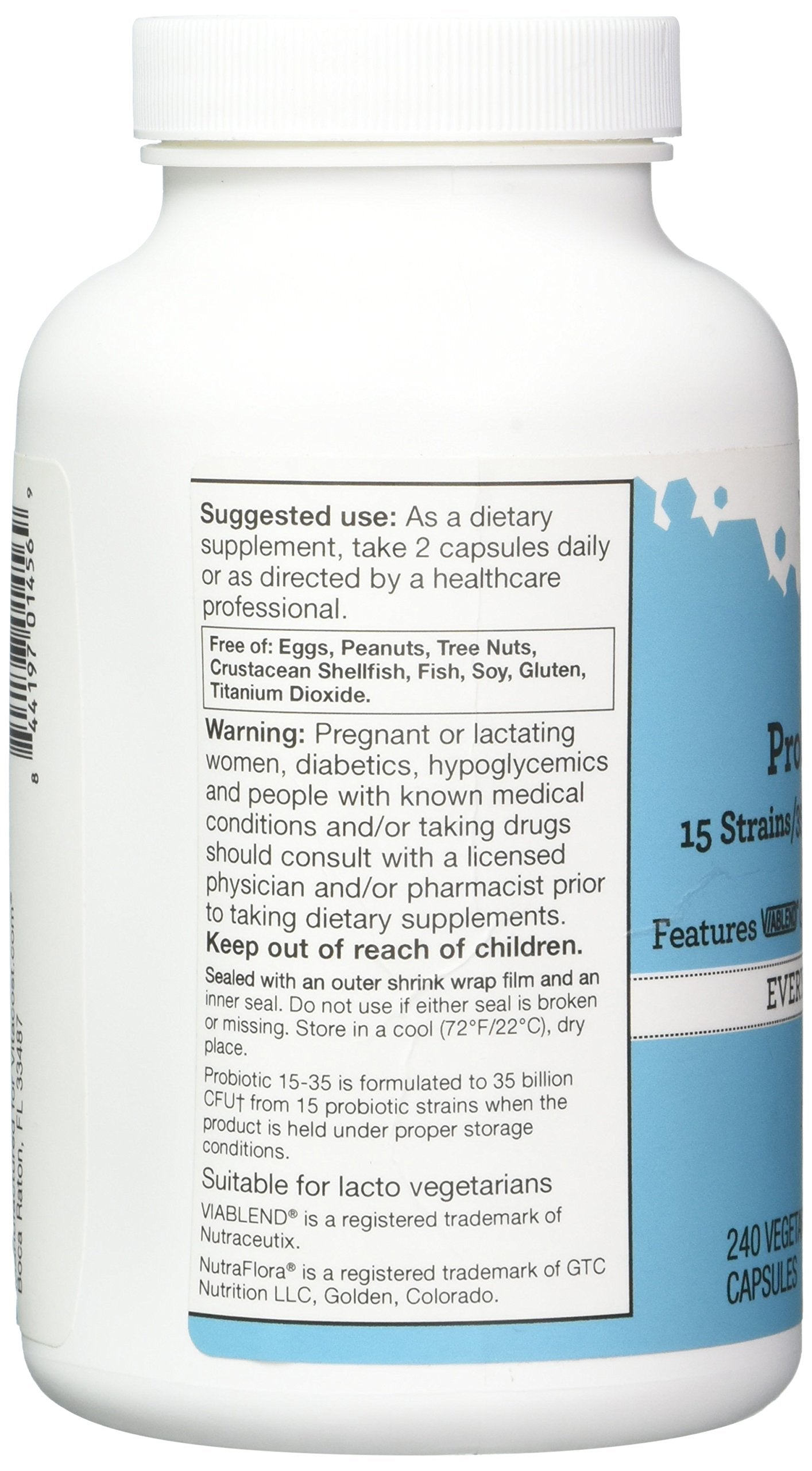 Vitacost Probiotic 15-35 Billion capsules demonstrate targeted delivery to the gut.