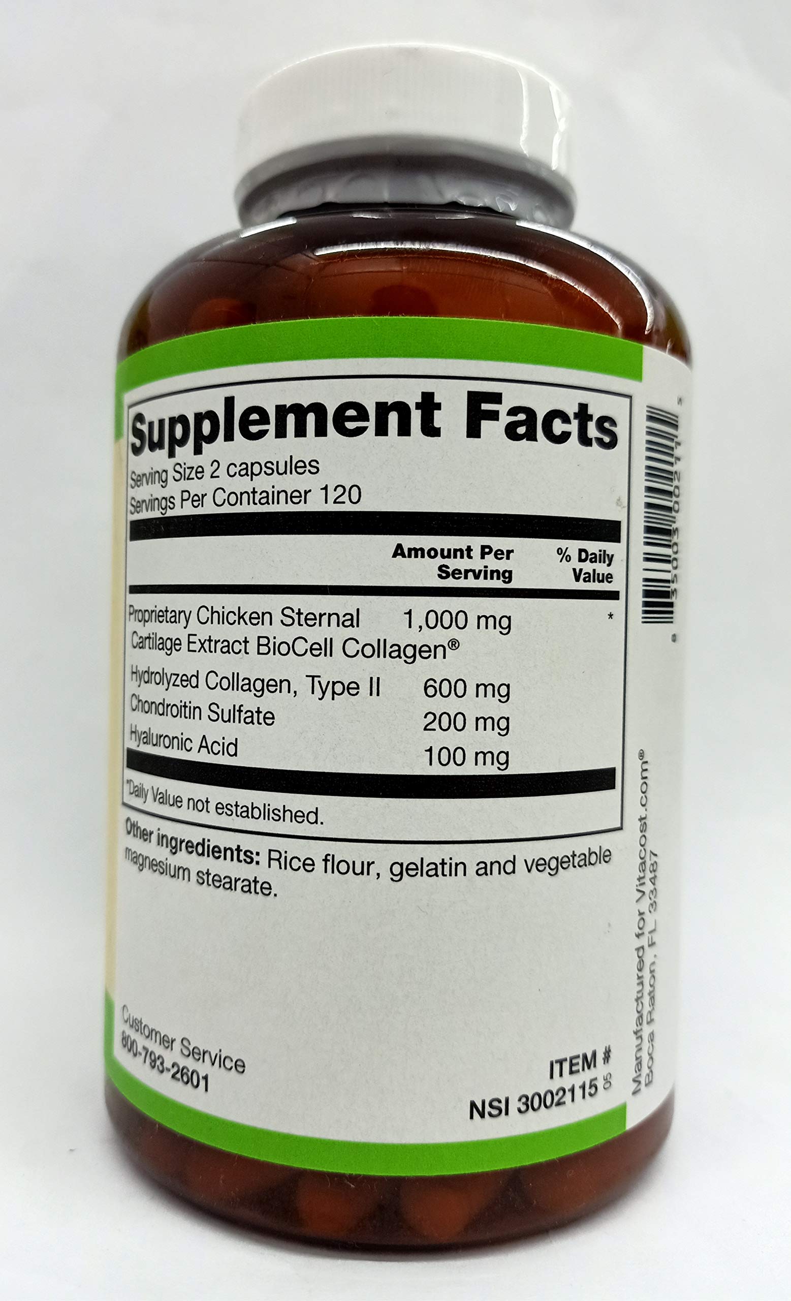 Vitacost ROOT2 capsules close-up highlighting HA and collagen for joint comfort.