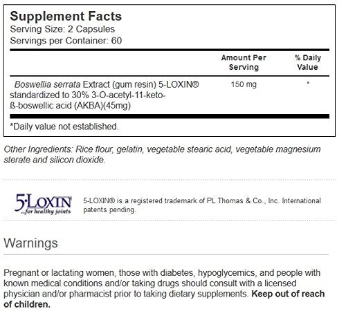 Vitacost Synergy 5-Loxin AKBA Boswellia capsules highlight 30% AKBA potency for targeted inflammation support.