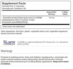 Vitacost Synergy 5-Loxin AKBA Boswellia capsules highlight 30% AKBA potency for targeted inflammation support.