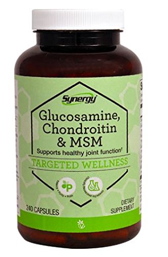 Vitacost Synergy glucosamine chondroitin msm 240 capsules bottle supports joint health and flexibility