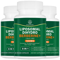 VITACRLLYNMN dihydroberberine bottle pour shows easy daily dosing for consistent use.