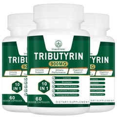 VITACRLLYNMN Tributyrin bottle close-up for gut barrier support and daily wellness.