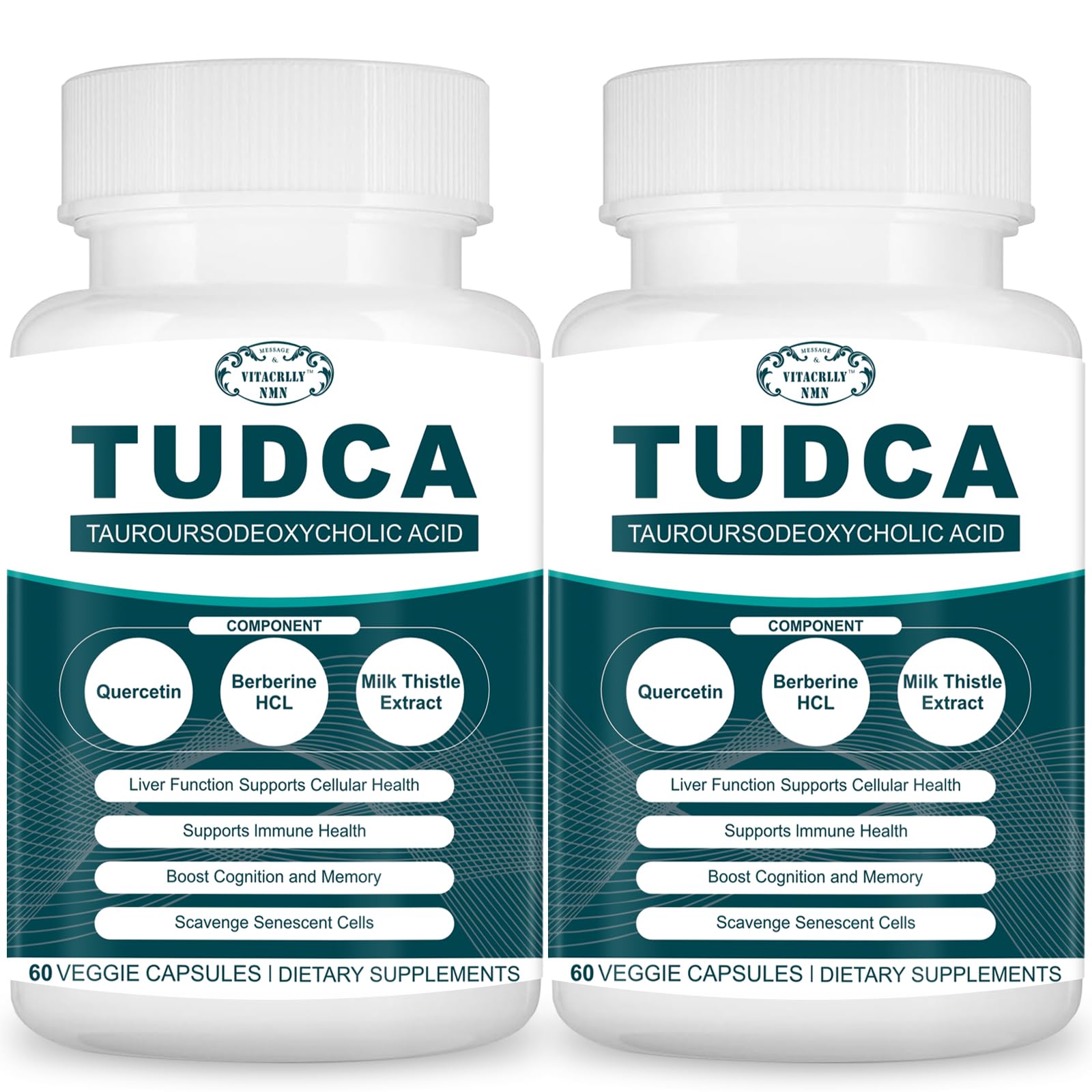 VITACRLLYNMN Tudca 2200mg bottle view showing liver support potential