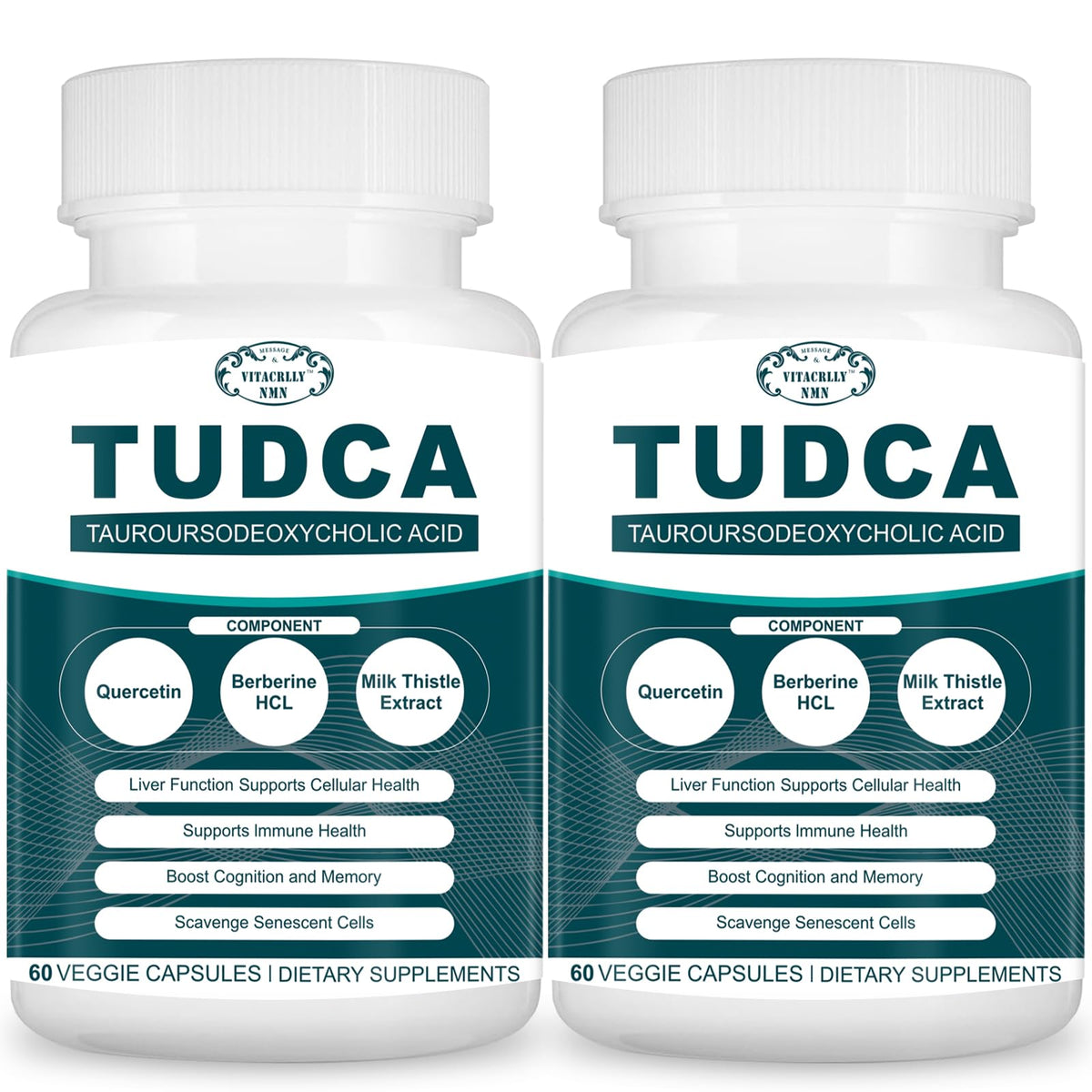 VITACRLLYNMN Tudca 2200mg bottle view showing liver support potential