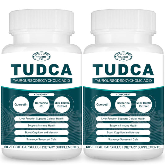 VITACRLLYNMN Tudca 2200mg bottle view showing liver support potential