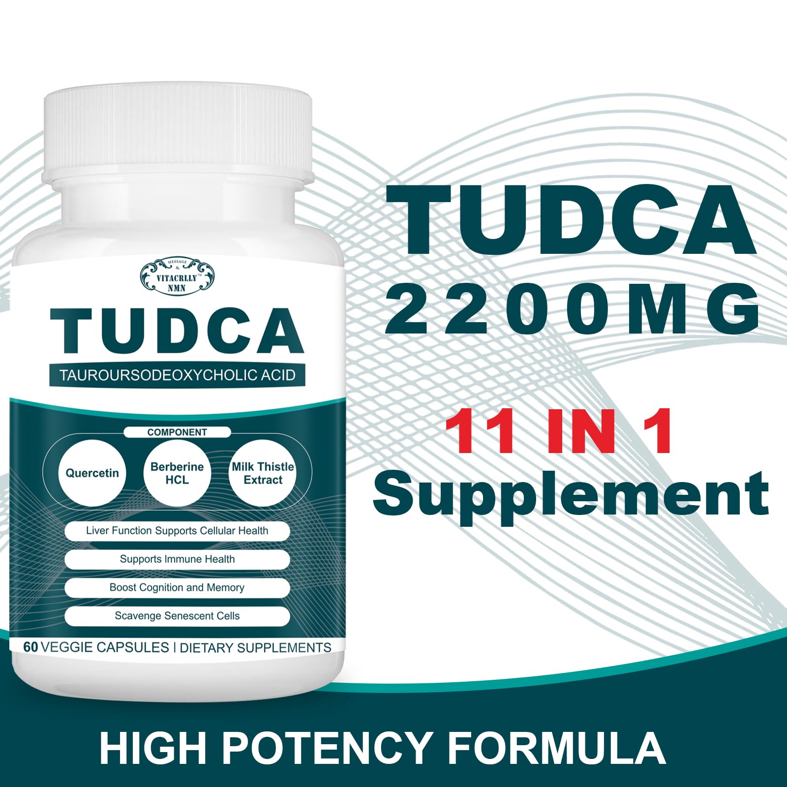 VITACRLLYNMN Tudca bottle pour illustrating easy daily supplementation
