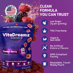 VitaDreamz nighttime routine scene with gummies for restful evenings.