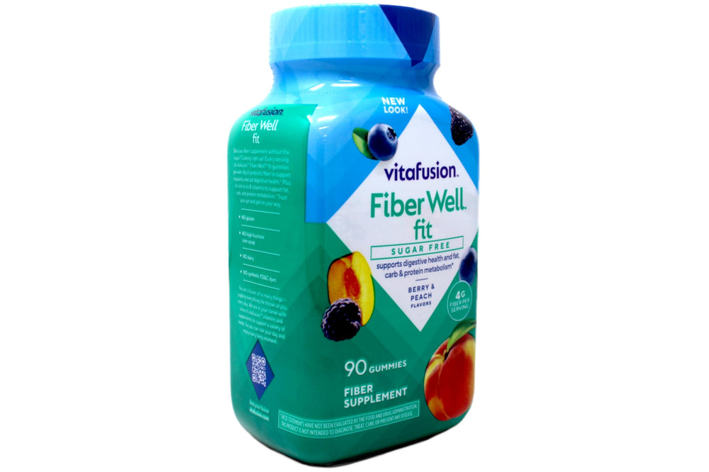 Vitafusion Fiber Well Fit bottle front view, two-pack packaging.