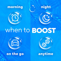 Vitafusion Hydraboost powder being poured encourages routine consumption.