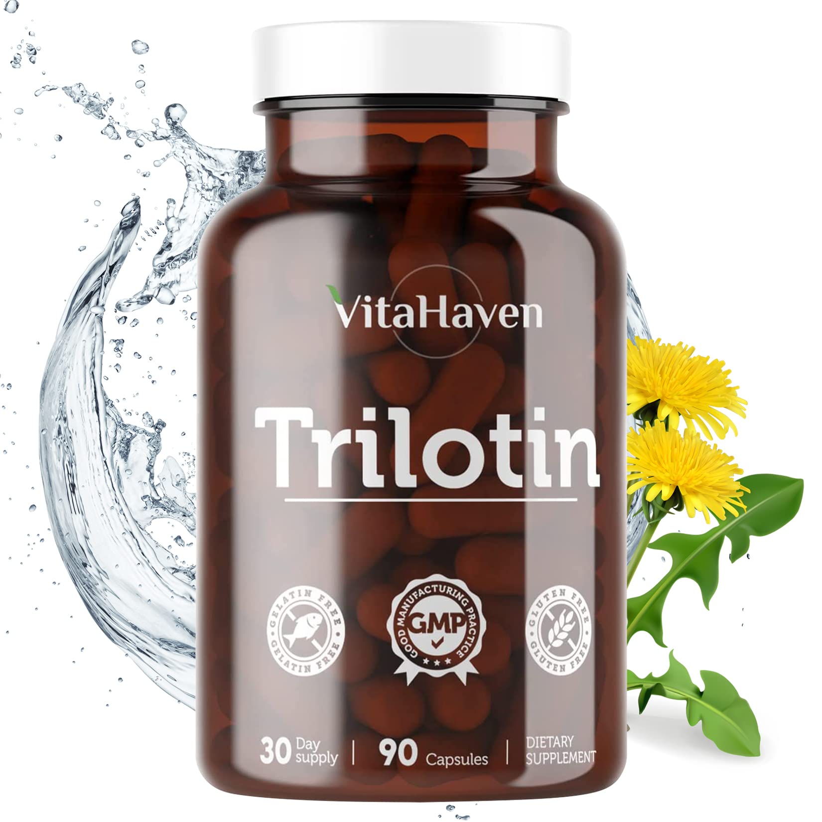 VitaHaven Trilotin bottle front for daily use supporting fluid balance.