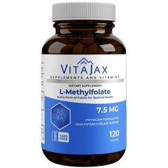 VITAJAX L-Methylfolate 7.5 mg bottle for daily cognitive support and mood balance.