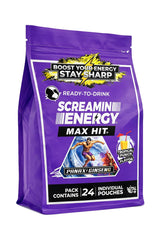 Vital 4U Screamin Energy Max Hit tropical punch bottle front highlights sugar-free energy for on-the-go focus.