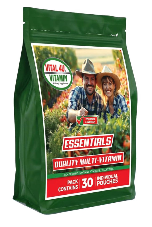 VITAL 4U Vitamin Essentials bottle front for a simple daily routine.