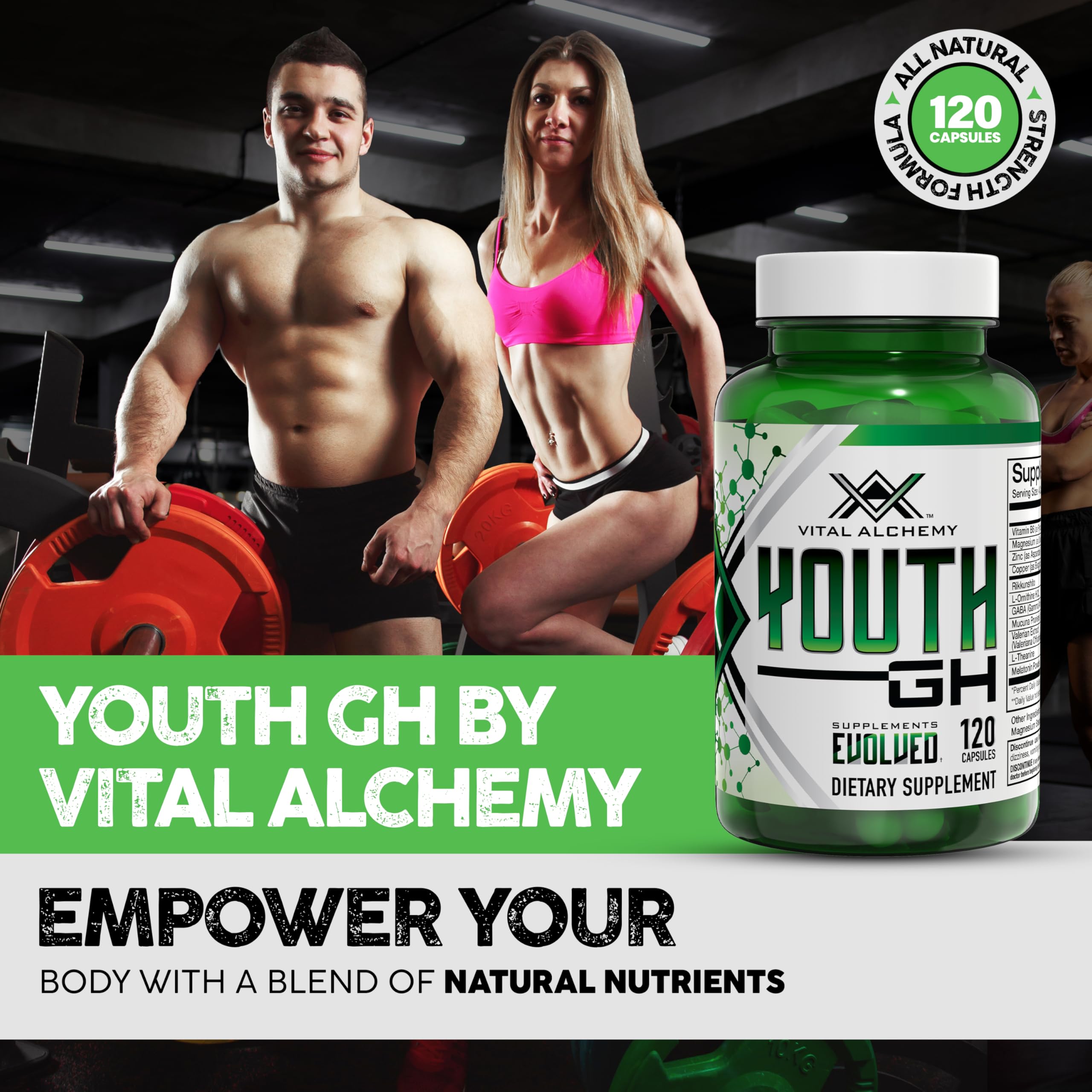 Vital Alchemy Youth capsules pour for convenient daily use.