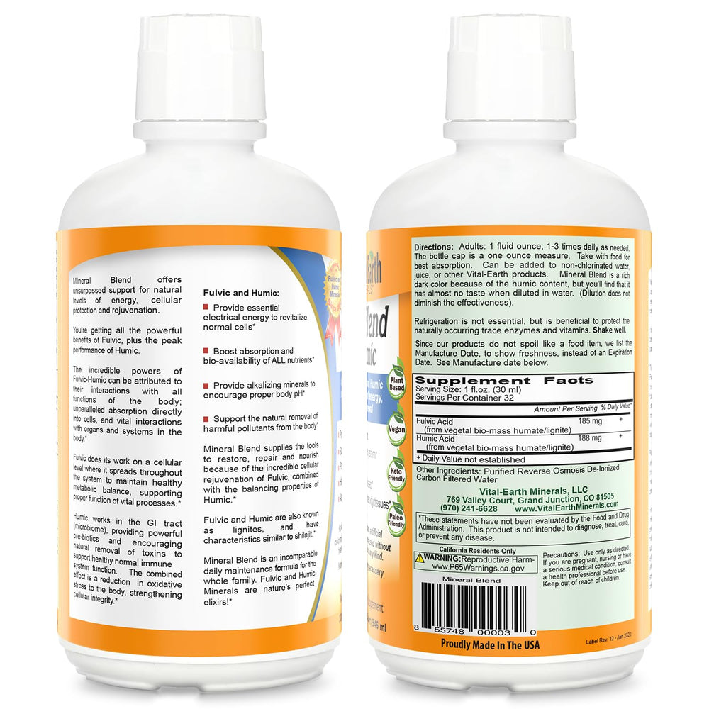 Vital Earth Minerals Detox pour showcases easy daily dosing for energy and balance.