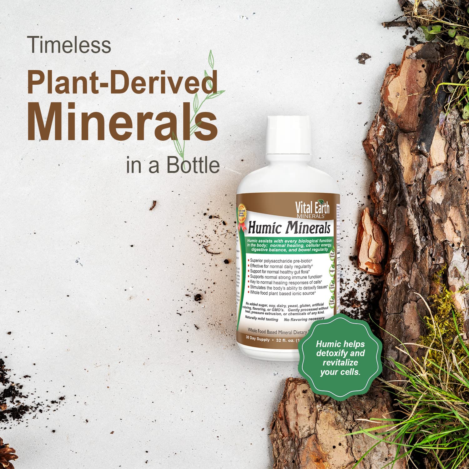 Vital Earth Minerals humic minerals cup measures daily dose