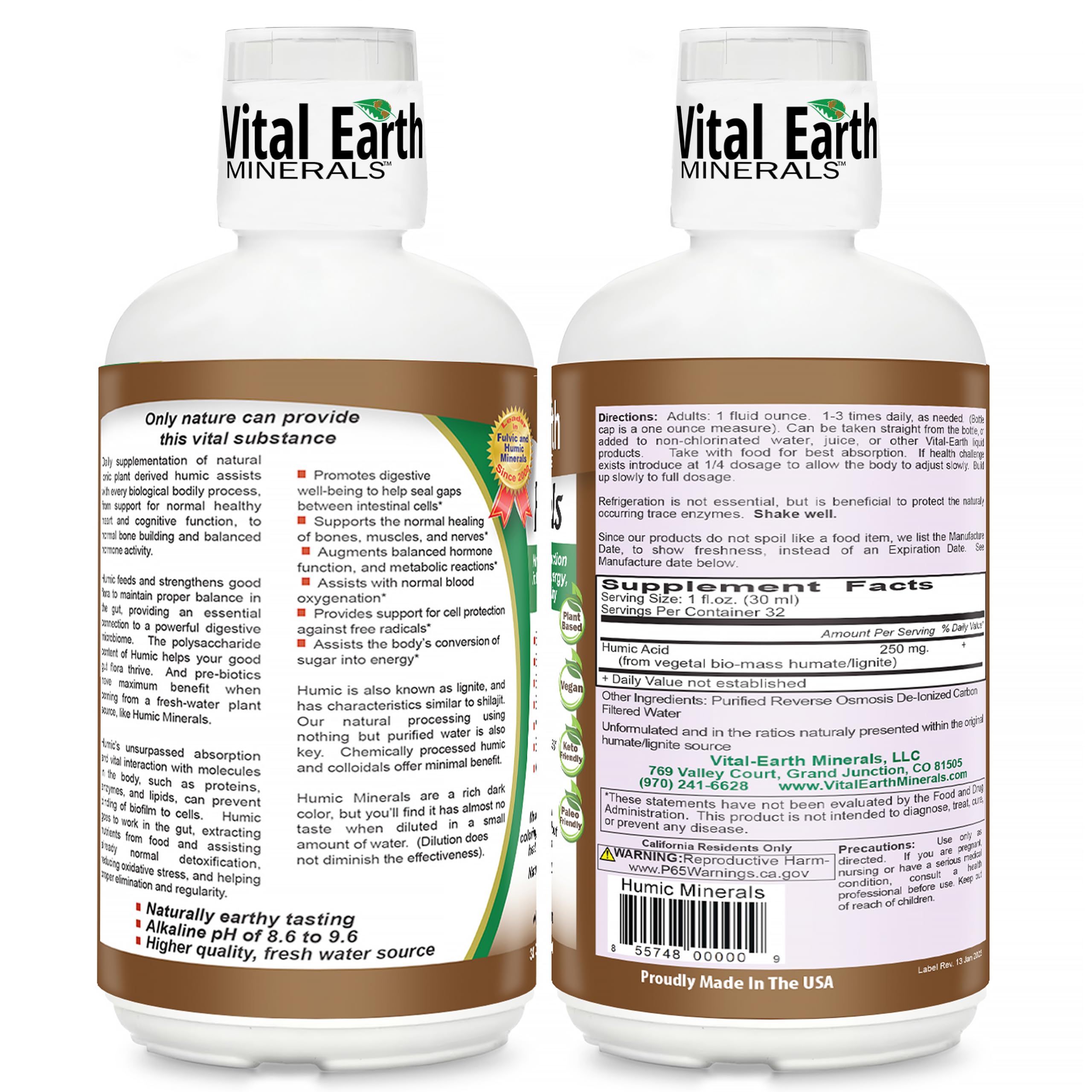 Vital Earth Minerals humic minerals pour showing easy mixing