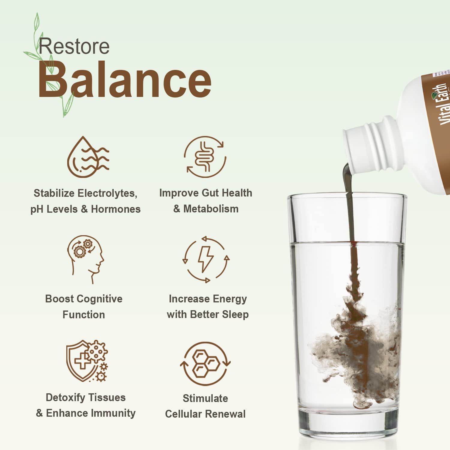 Vital Earth Minerals humic minerals water becomes alkaline with each use