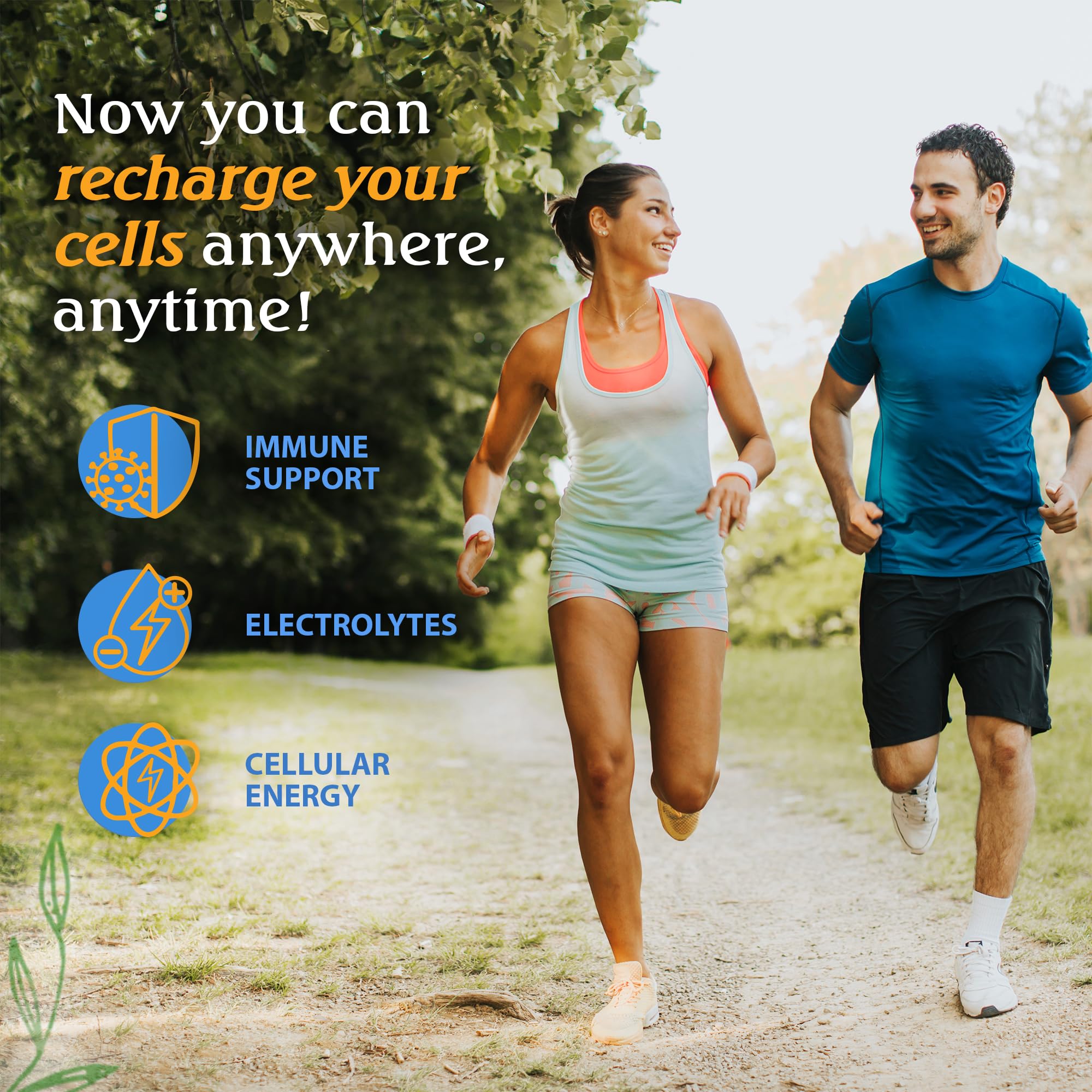 Vital Earth Minerals single-serve packs enable convenient on-the-go hydration.