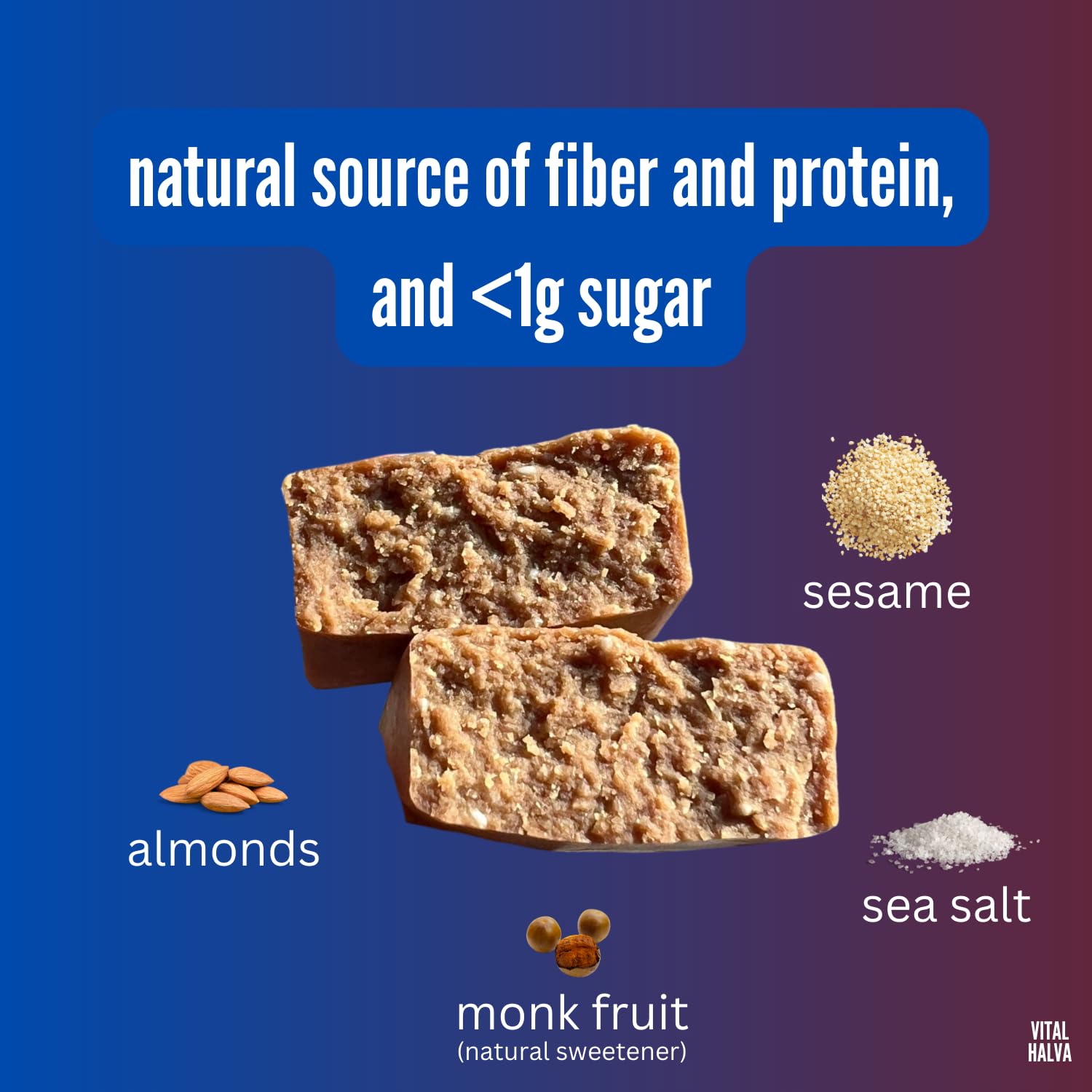 Vital Halva nutrition panel highlights fiber and protein