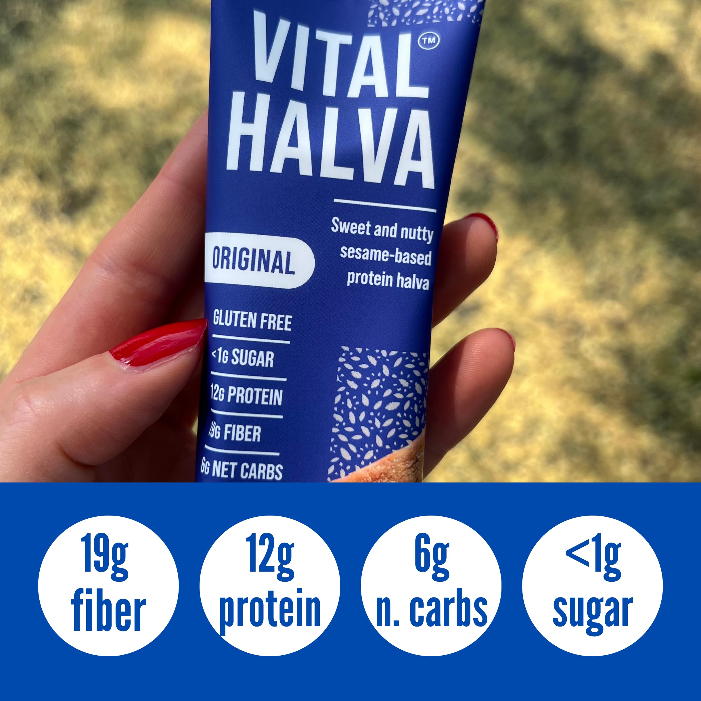 Vital Halva original flavor gluten-free vegan label