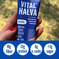 Vital Halva original flavor gluten-free vegan label