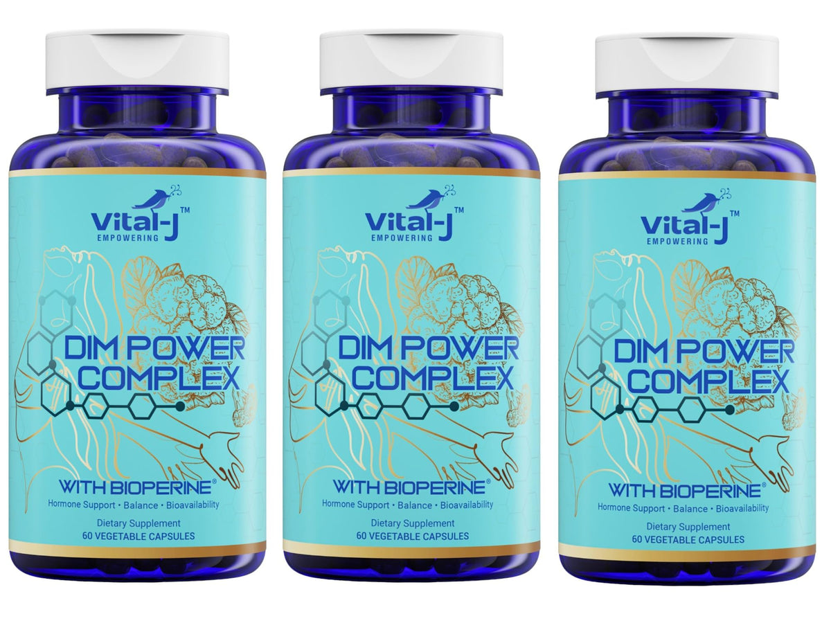 Vital-J Empowering 4-in-1 DIM Potent Complex bottle-front supports hormonal balance potential