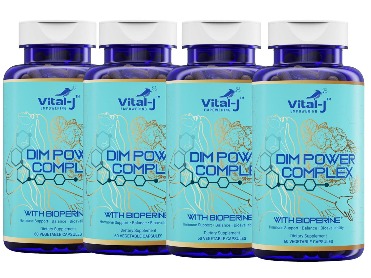 Vital-J Empowering 4in1 DIM Potent Complex bottle front supports hormonal balance.