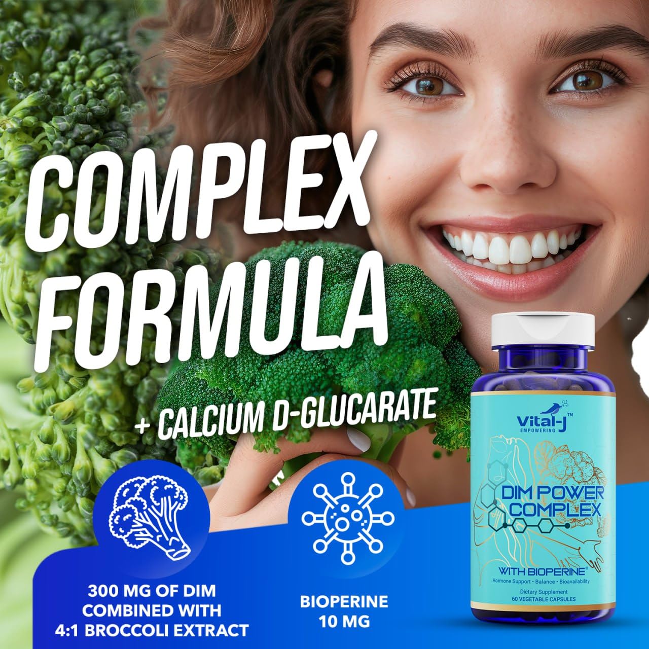 Vital-J DIM Potent Complex supports estrogen balance and metabolism.