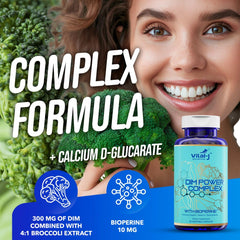 Vital-J DIM Potent Complex supports estrogen balance and metabolism.