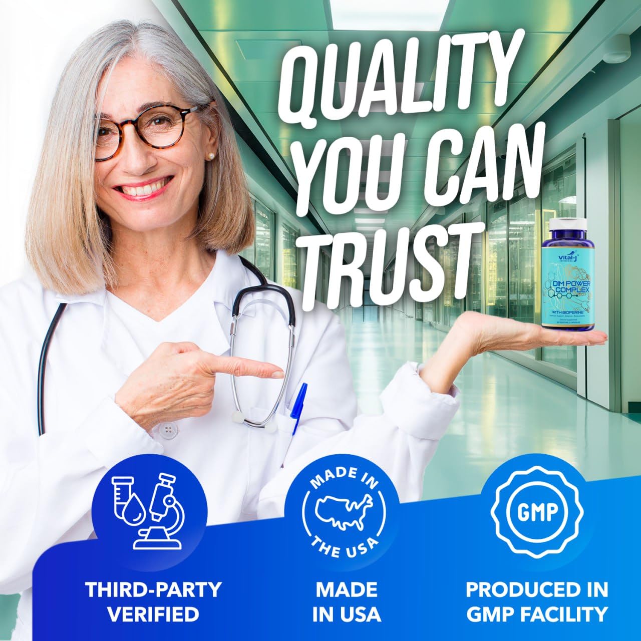 Vital-J Empowering estrogen metabolism graphic communicates balance and wellness potential
